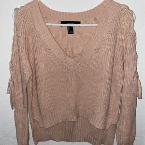 Crocheted pink sweater